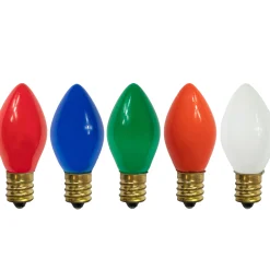 Northlight Pack Of 25 Incandescent C7 Opaque Multi-Color Christmas Replacement Bulbs