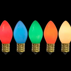 Northlight Pack Of 25 Incandescent C7 Opaque Multi-Color Christmas Replacement Bulbs