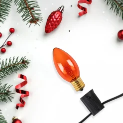 Northlight Pack Of 25 Incandescent C9 Orange Christmas Replacement Bulbs