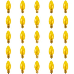 Northlight Pack Of 25 Incandescent Transparent Yellow C9 Christmas Replacement Bulbs
