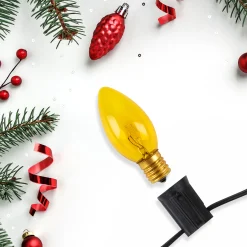 Northlight Pack Of 25 Incandescent Transparent Yellow C9 Christmas Replacement Bulbs