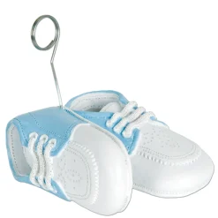 Beistle Pack Of 6 Light Blue And White Baby Shoes Photo Or Balloon Holder Party Decorations 6 Oz.