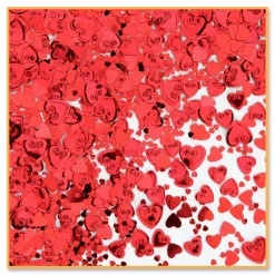 Beistle Pack Of 6 Metallic Red Heart Valentine's Day Celebration Confetti Bags 0.5 Oz.