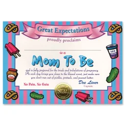 Beistle Pack Of 6 ''Mom To Be'' Certificates 5" X 7"