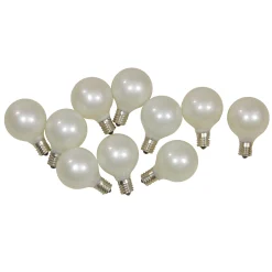 Northlight Pack Of 10 Pearl White G50 Globe Replacement Christmas Bulbs