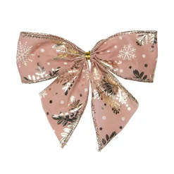 Bows*Northlight Pack Of 6 Pink And Gold Snowflakes 2 Loop Christmas Bow Decorations 5.5