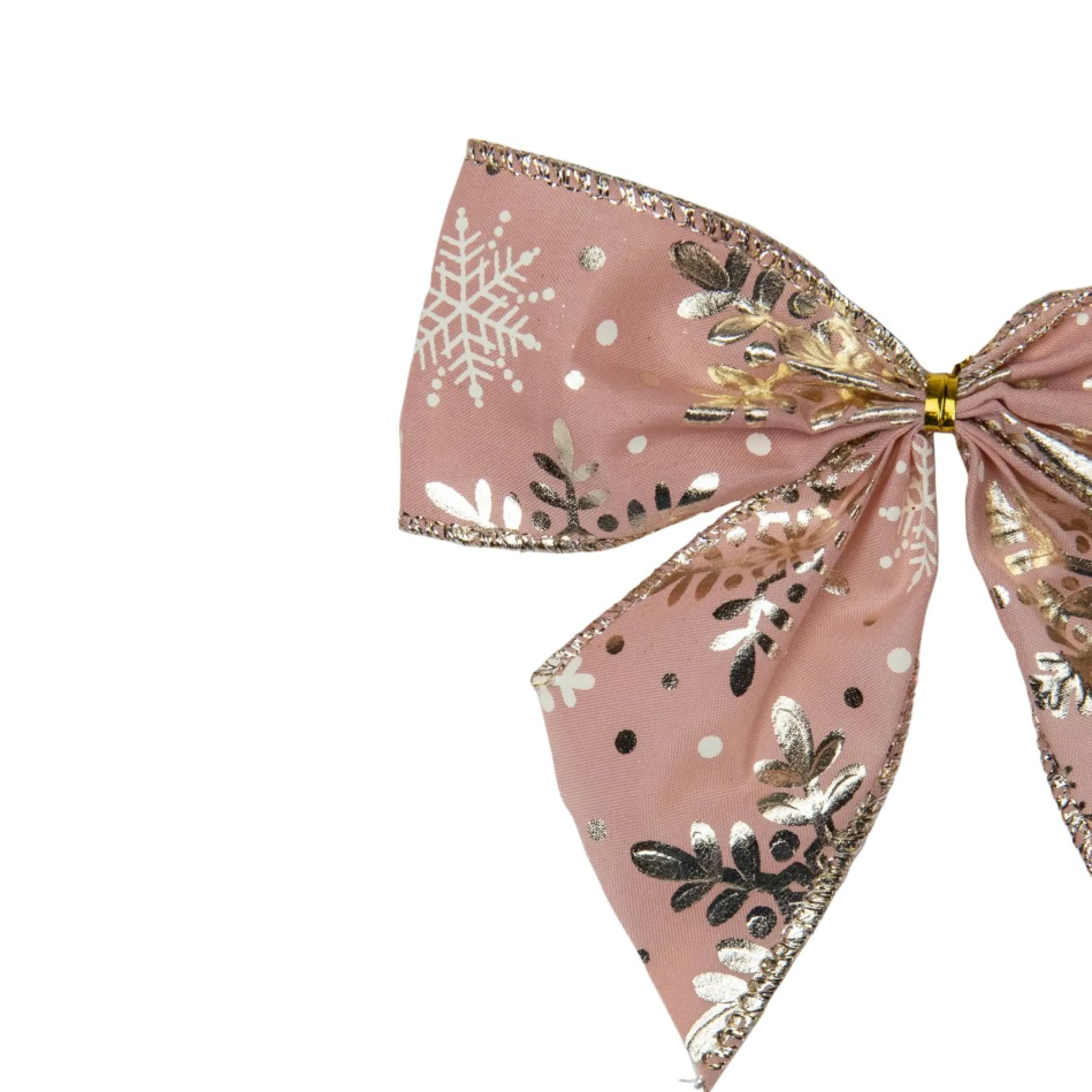 Bows*Northlight Pack Of 6 Pink And Gold Snowflakes 2 Loop Christmas Bow Decorations 5.5"