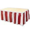 Beistle Pack Of 6 Red & White Striped Plastic Table Skirting Party Decorations 14'