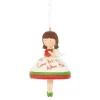 Contemporary Home Living Angels & Cherubs>Pack Of 3 Red And White O Come Let Us Adore Him Dangling Christmas Ornaments 4"