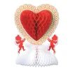 Beistle Pack Of 12 Red And White Tissue Heart Valentine Centerpieces 11"