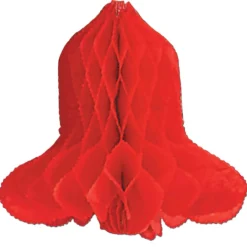 Bells*Beistle Pack Of 12 Red Tissue Bell Hanging Christmas Decorations 20"