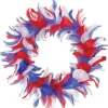 Specialty Wreaths*Beistle Pack Of 6 Red White And Blue Patriotic Decorative Party Feather Wreath 8"