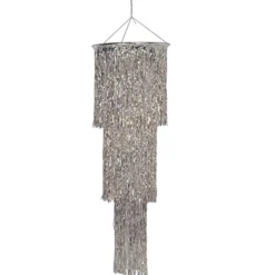 Beistle Pack Of 6 Shimmering 3-Tier Metallic Silver Chandelier Hanging Party Decorations 4'