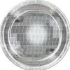 Party Central Pack Of 96 Silver And Gray Disco Ball Disposable Dinner Plates 9"