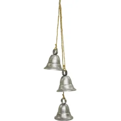 Bells*Diva At Home Pack Of 2 Silver Colored 3 Metal Bells On Rope 14.75"