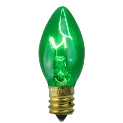 Northlight Pack Of 25 Transparent C7 Green Christmas Replacement Bulbs