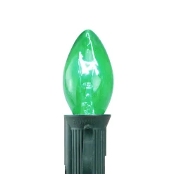 Northlight Pack Of 25 Transparent C7 Green Christmas Replacement Bulbs