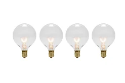 Sienna Pack Of 4 Transparent Clear G50 Globe Christmas Replacement Bulbs