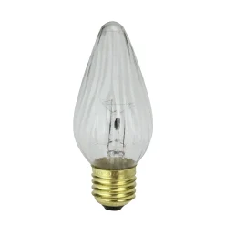 Vickerman Pack Of 25 Transparent Clear Flame E26 Base Replacement F15 Light Bulbs 40W