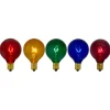 Northlight Pack Of 5 Transparent Multi-Color G40 Globe Christmas Replacement Light Bulbs 2"