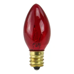 Northlight Pack Of 25 Transparent Red C7 Christmas Replacement Bulbs