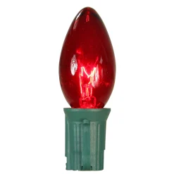 Northlight Pack Of 25 Transparent Red C9 Christmas Replacement Bulbs