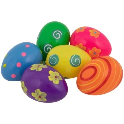 Northlight Pack Of 6 Vibrantly Colored Springtime Easter Eggs 3.25"