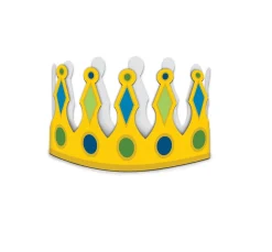 Party Central Pack Of 6 Yellow And Green Father's Day Crown Kit Handheld And Wearable Accessories 9"