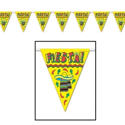Party Central Pack Of 12 Yellow And Red 'Fiesta' Pennant String Banners 12'