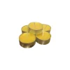 Bear Natural Organics Pack Of 50 Yellow And Silver Organic Handmade Tealight Tin Cup Candles