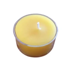 Bear Natural Organics Pack Of 20 Yellow And Silver Organic Handmade Tealight Tin Cup Candles