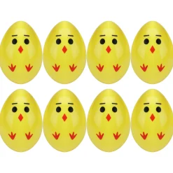 Northlight Pack Of 8 Yellow Chick Easter Egg Decorations 2.5"