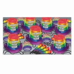 Beistle Party Under The Rainbow New Year's Eve Party Kit For 50 People