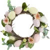 Specialty Wreaths*Northlight Pastel Easter Egg Mini Spring Easter Wreath, Pink And Yellow 8-Inch