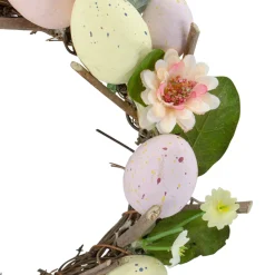Specialty Wreaths*Northlight Pastel Easter Egg Mini Spring Easter Wreath, Pink And Yellow 8-Inch