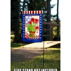 Toland Home Garden Patriotic Geranium "America Forever" Outdoor Garden Flag 18" X 12.5"