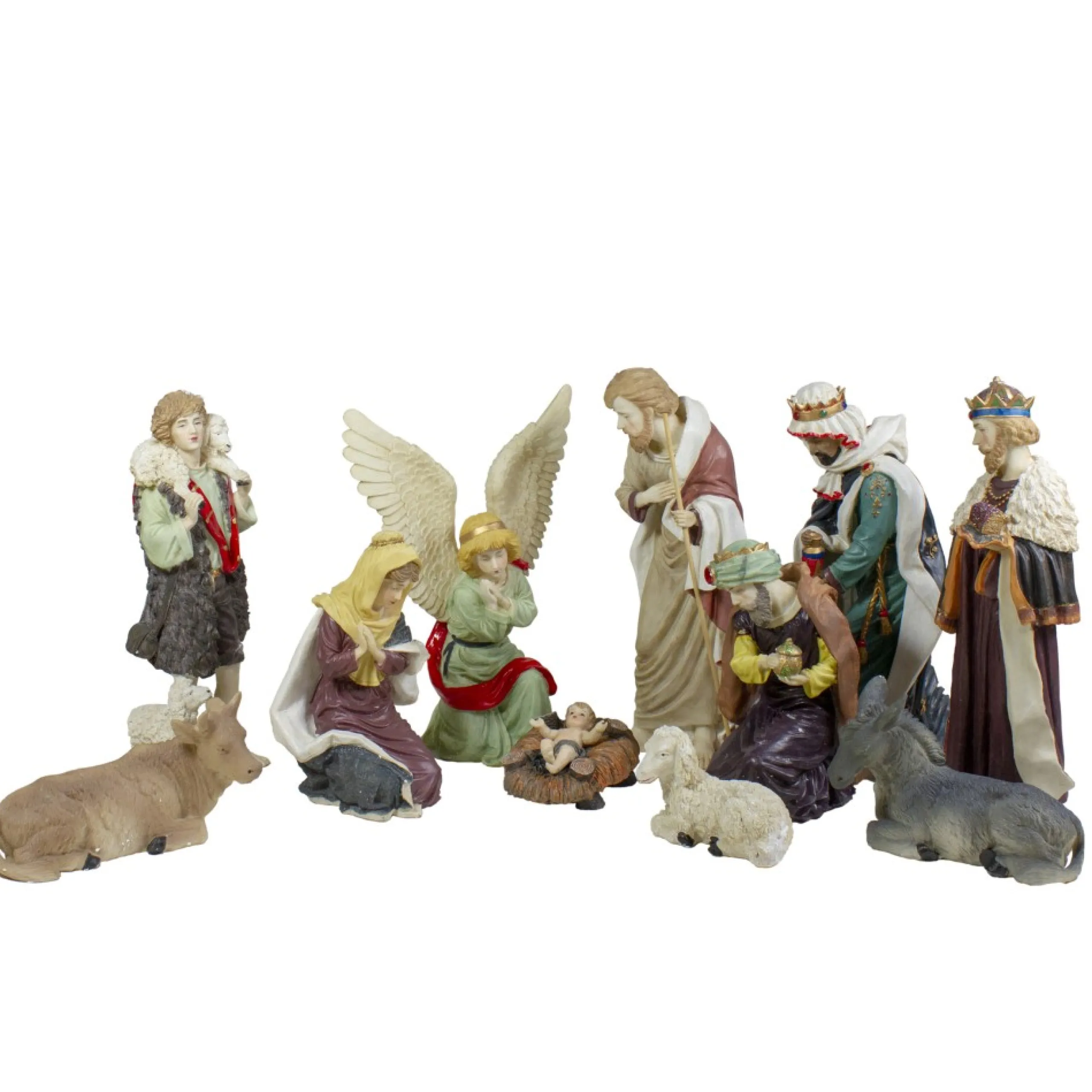 Nativities*LB International 11Pc Ivory And Brown Christmas Religious Nativity Figurine Set 18"
