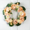 Northlight Peach And White Floral Fall Harvest Artificial Wreath, 22-Inch