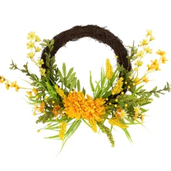 Northlight Peonies Artificial Fall Harvest Twig Wreath, 22-Inch, Unlit