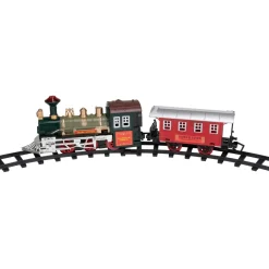 Trains*Northlight 8-Piece Battery Operated Red And Green Animated Classic Train Set With Sound