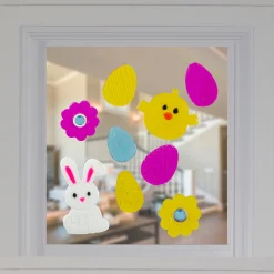 Northlight 11-Piece Bright Floral Spring Easter Egg Gel Window Clings