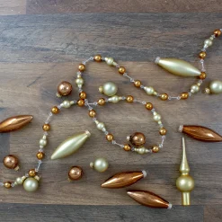 Northlight Miniatures>16-Piece Bronze Beaded Garland, Mini Tree Topper And Glass Ornaments Set