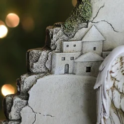 Nativities*Roman 7-Piece Brown Joseph's Studio Nativity With Back Wall Christmas Table Top Decoration 12