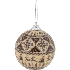 Northlight Balls>14-Piece Brown Nordic Print Decoupage Christmas Ball Ornament Set, 2.25" (60Mm)