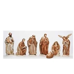 Nativities*Roman 7-Piece Brown Religious Christmas Nativity Figurine Set 12"