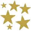 Beistle 72-Piece Gold Glittered Foil Star Cutouts Party Decorations 5"-12"