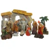 Nativities*Northlight 13-Piece Gray Traditional Religious Christmas Nativity Figurine With Stable 23.25"