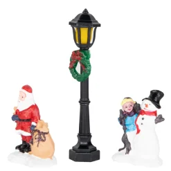 Christmas Villages*Northlight 10-Piece Led Lighted Houses And Trees Christmas Village Display Set