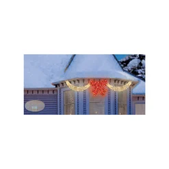 Northlight 3-Piece Lighted Red And White Bow And Swag Christmas Decoration