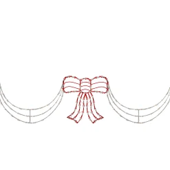 Northlight 3-Piece Lighted Red And White Bow And Swag Christmas Decoration